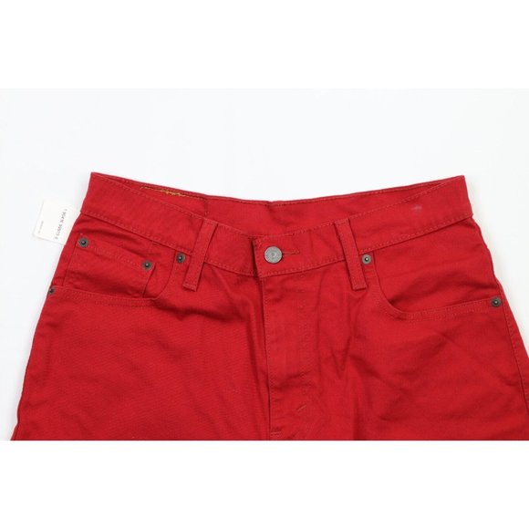 New Levis 569 Mens Size 30 Loose Fit Stretch Denim Jean Shorts Jorts Red - Picture 2 of 10